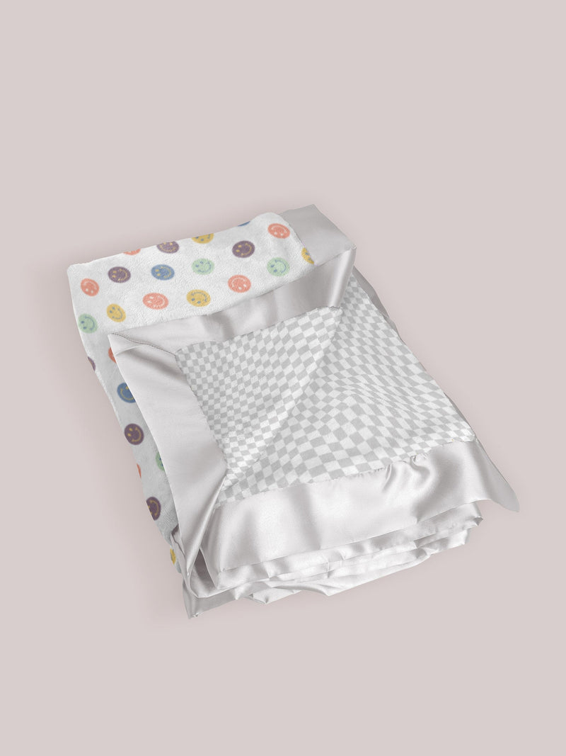 Ultra-Soft Thick Reversible Baby Blanket - Happy Baby Vibes