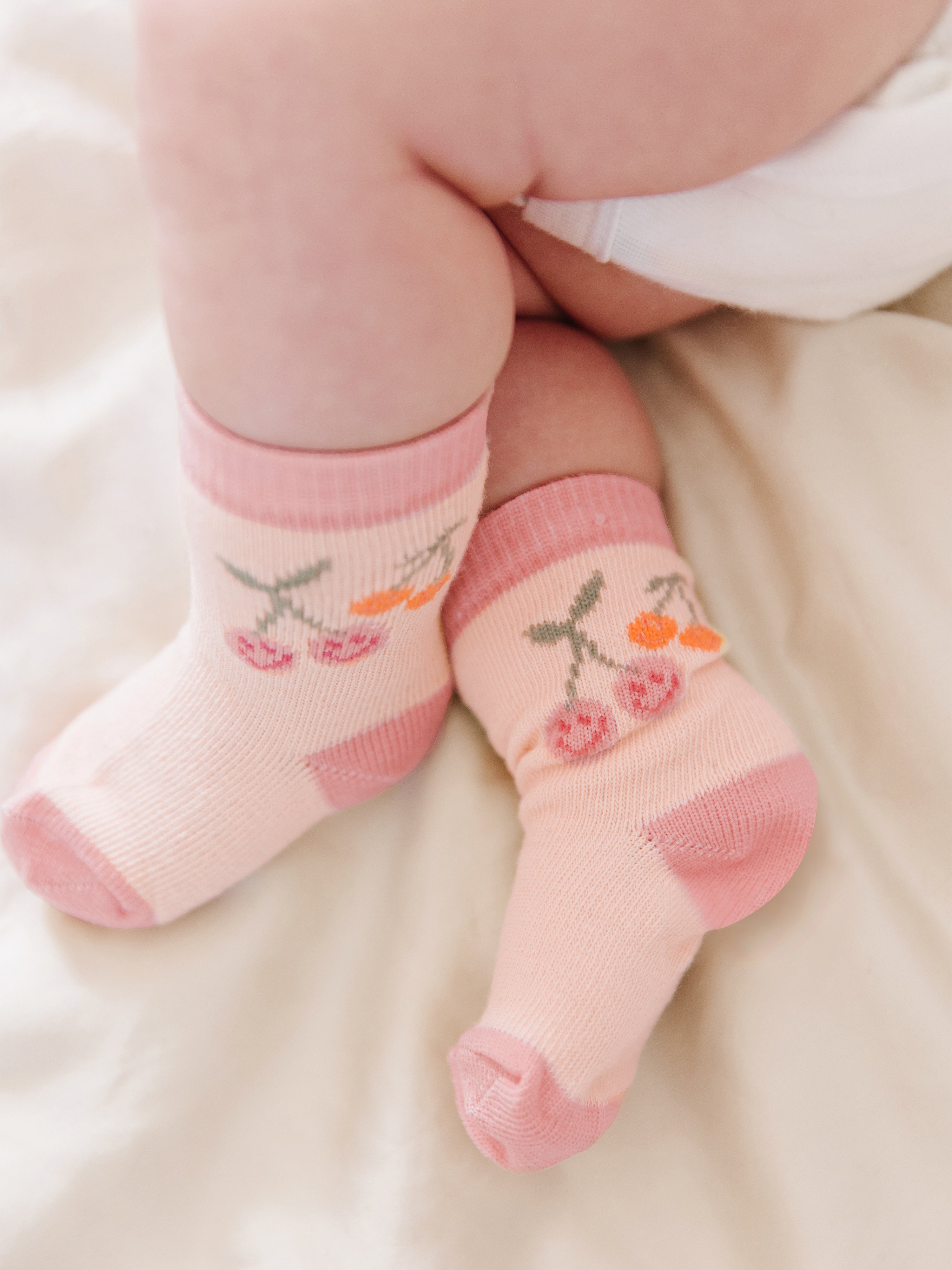 3-Pack Soft Durable Baby Socks Set - Cherry Cute by Doodle By Meg