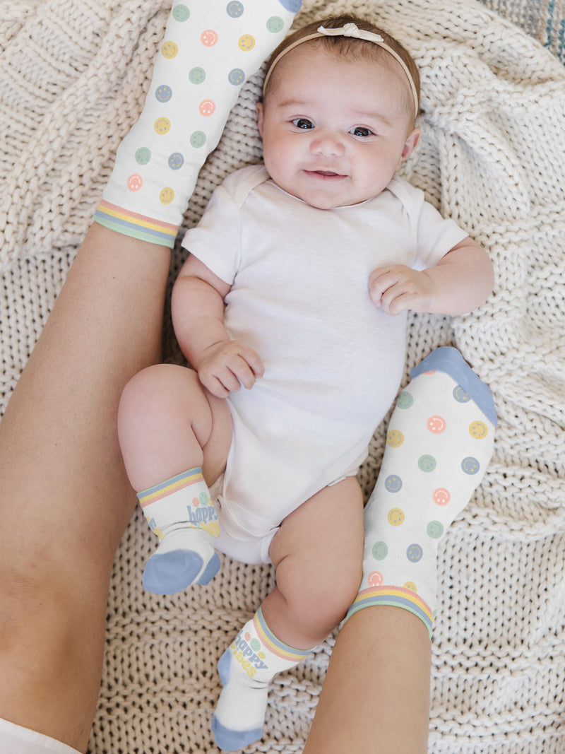 Mama & Me Matching Socks Set -  Happy Baby Vibes