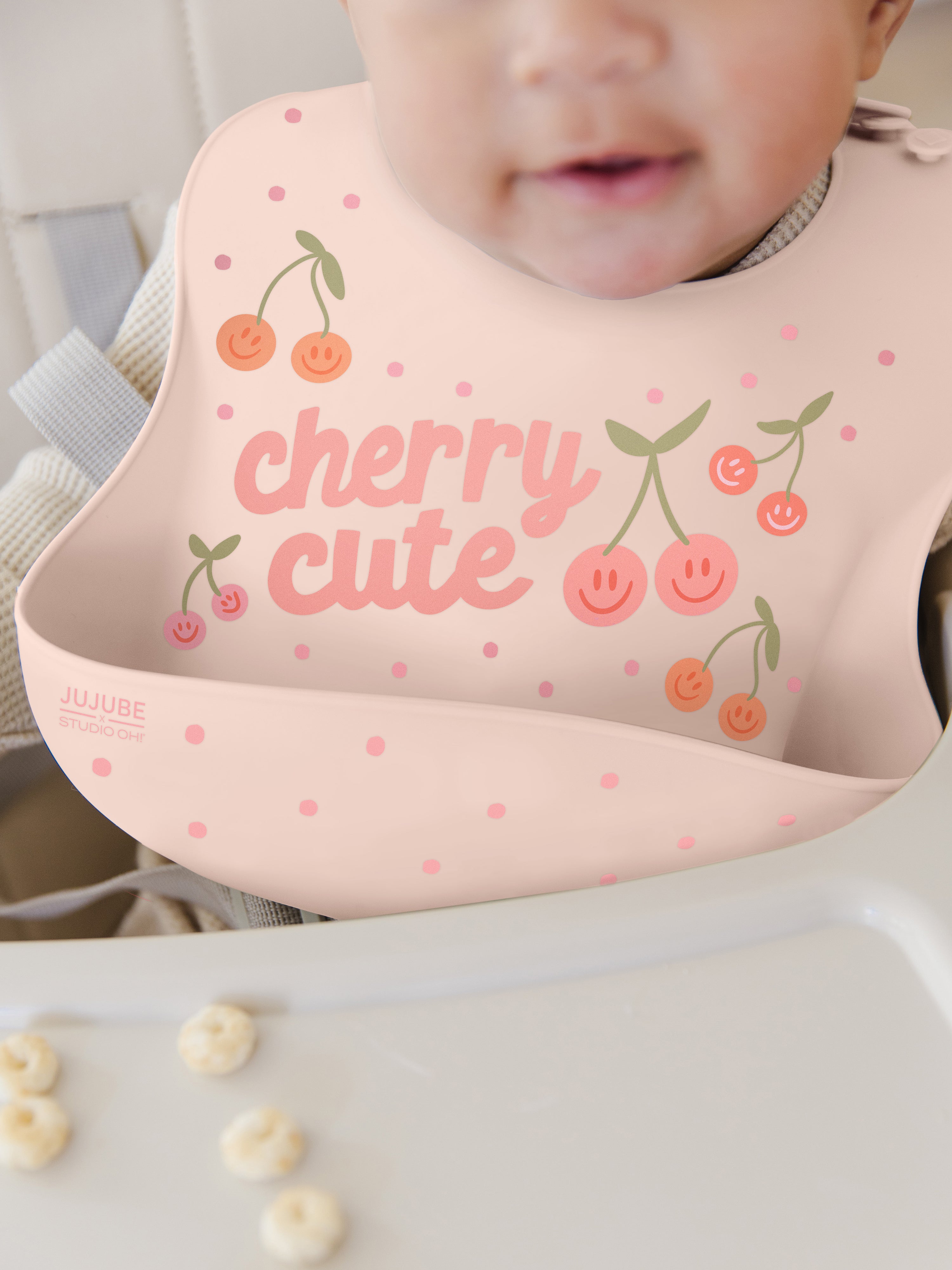 Silicone Bib - Cherry Cute by Doodle By Meg