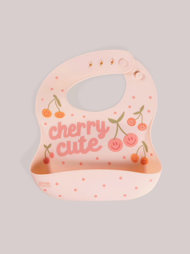 Silicone Bib - Cherry Cute by Doodle By Meg