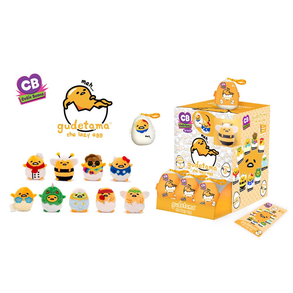 Fiesta: Cutie Beans Gudetama Series 3 - 1 Blind Plastic Egg with 3" Plush Clip