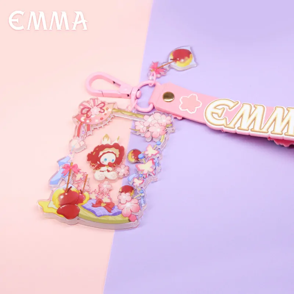 MJ Studio: Emma Secret Forest Cherry Blossom Series Shaker Keychain - Red Apple Candy