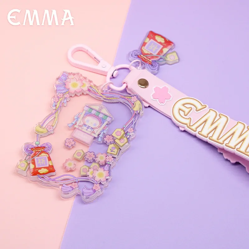 MJ Studio: Emma Secret Forest Cherry Blossom Series Shaker Keychain - Pink Petals