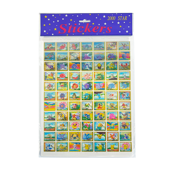 Pokemon Stamp Sticker Sheet (2000) - 77 Stickers