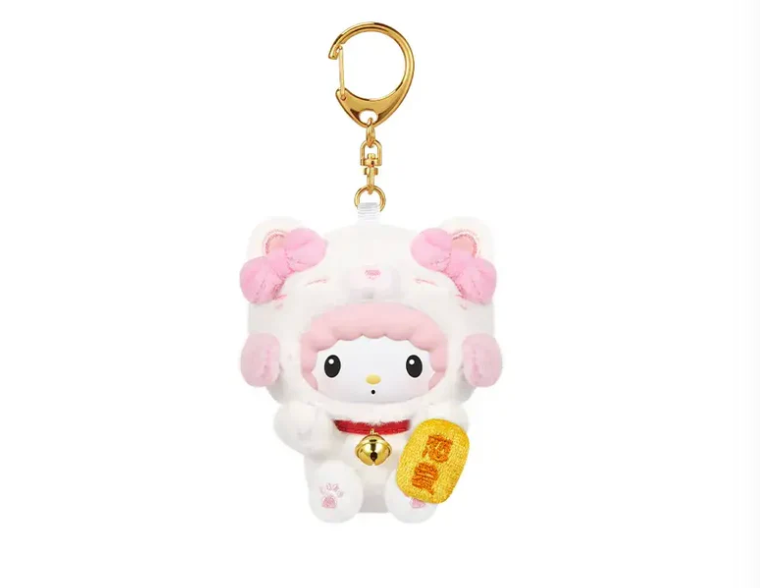 TOPTOY: Sanrio Characters Lucky Cat Series Plush Keychain - 1 Blind Box