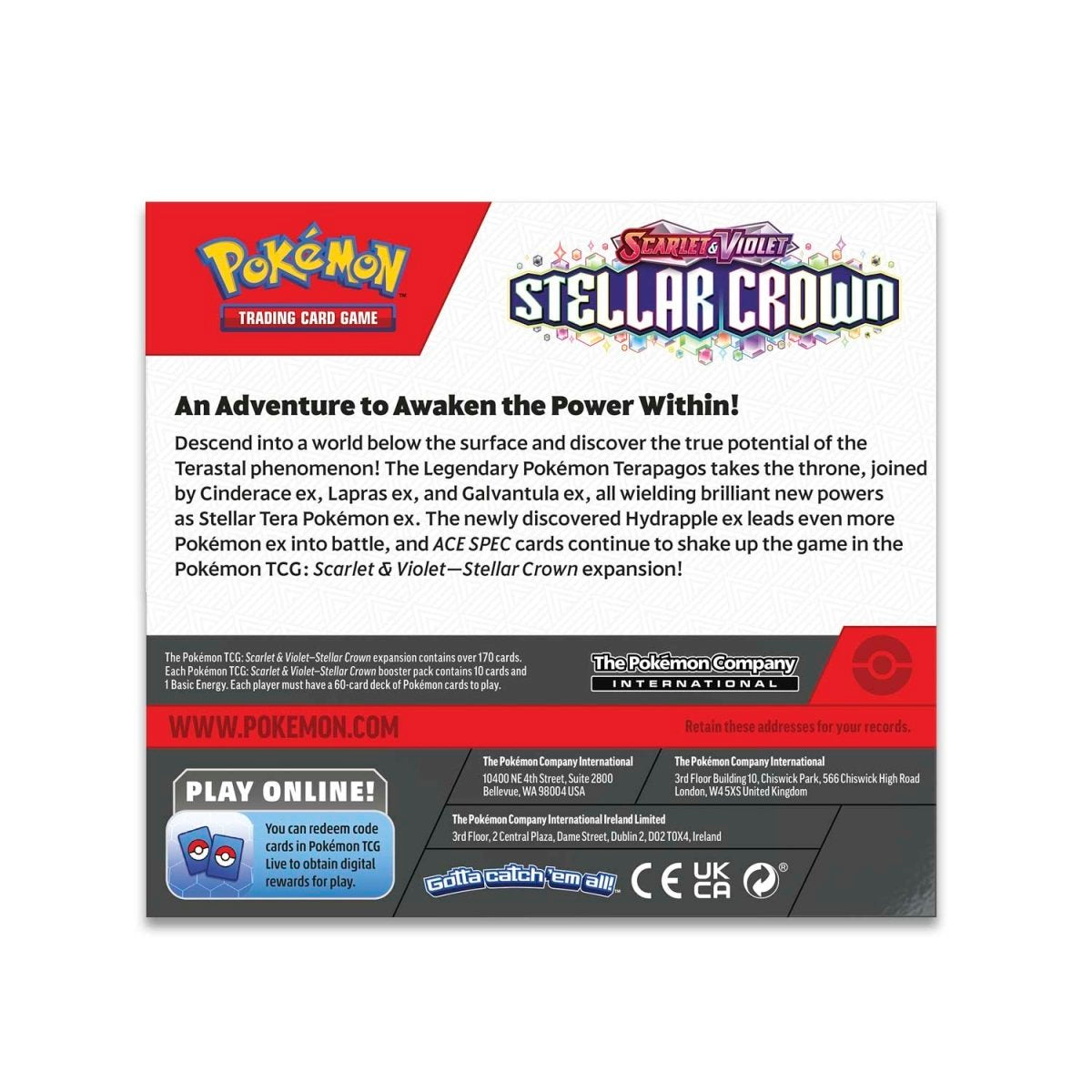 Pokemon Trading Card Game: Scarlet & Violet - Stellar Crown Booster Display Box (36 Packs)