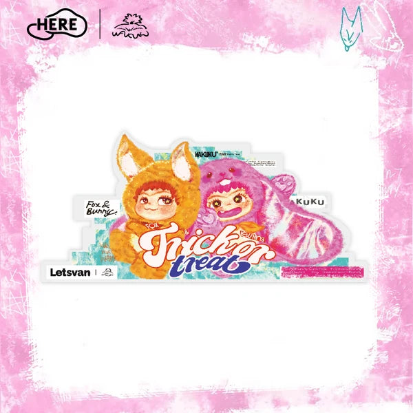 HereToy: WAKUKU Fox & Bunny Trick Or Treat Series Refrigerator Magnet