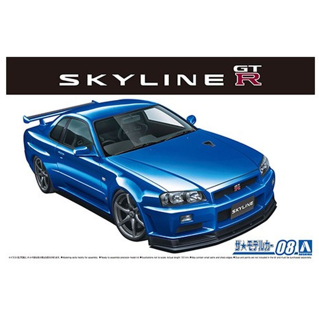 Aoshima: 1/24 NISSAN BNR34 SKYLINE GT-R V-spec? '02 Scale Model Kit #08