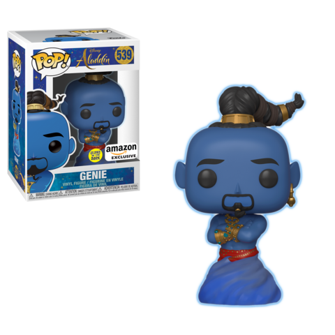 FU37119 Funko POP! Disney: Aladdin - Genie (Glows in the Dark) Vinyl Figure #539 Amazon Exclusive (NOT 100% MINT)