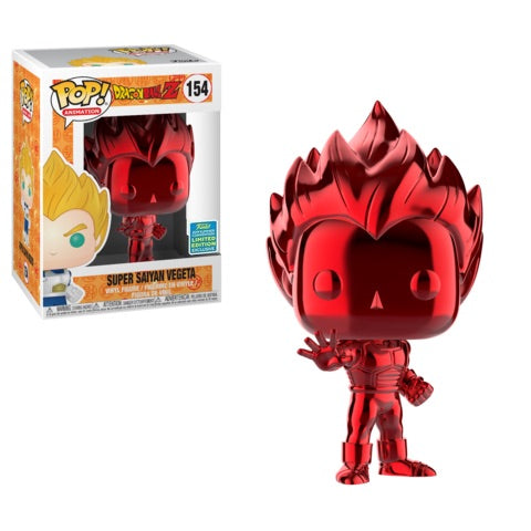 FU39240 Funko POP! Dragon Ball Z - Super Saiyan Vegeta (Red Chrome) Vinyl Figure #154 2019 Summer Convention Exclusive (READ DESCRIPTION)