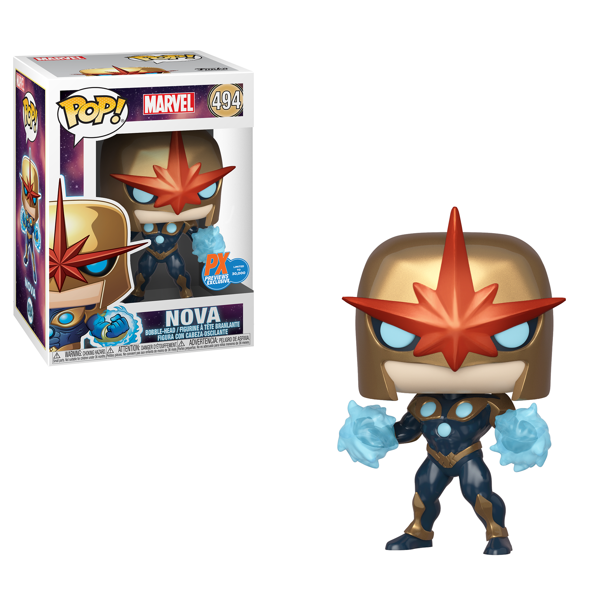 OCT188711 Funko POP! Marvel - Nova Vinyl Figure Previews Exclusive (PX) #494 [NOT 100% MINT]