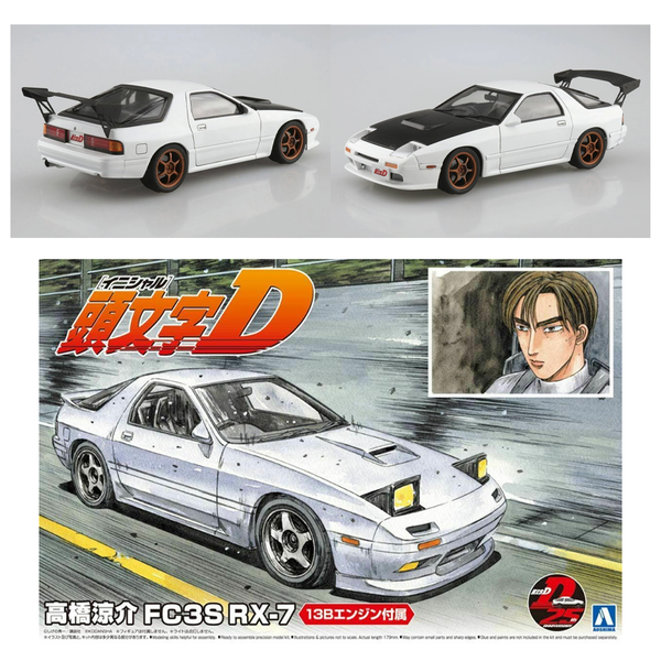 1:24 Scale Aoshima Initial-D Takahashi Keisuke Mazda FD3S RX-7 SSR Model  Kit - Kent Models
