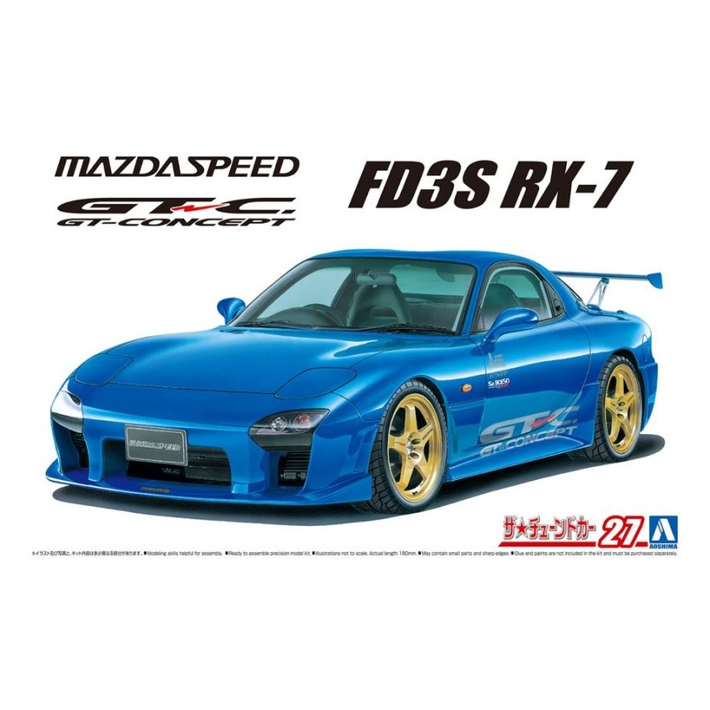 Aoshima: Mazda (1999) Mazdaspeed FD3S RX-7 A-SPEC GT-C 1/24 Scale Model Kit #27