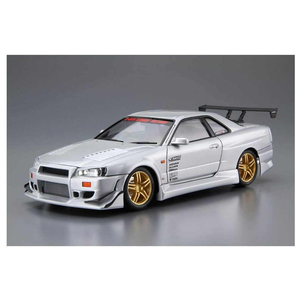 Aoshima: Nissan (2002) C-West BNR34 Skyline GT-R 1/24 Scale Model Kit #50