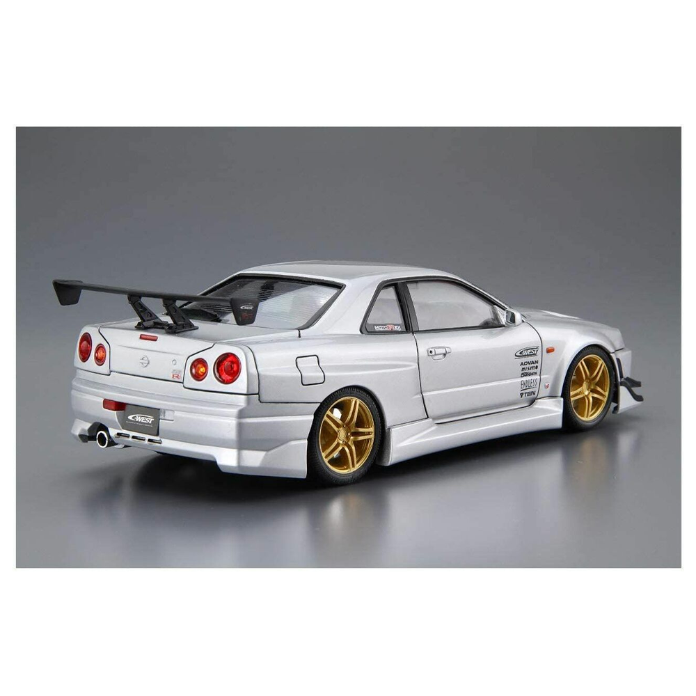 Aoshima: Nissan (2002) C-West BNR34 Skyline GT-R 1/24 Scale Model Kit #50