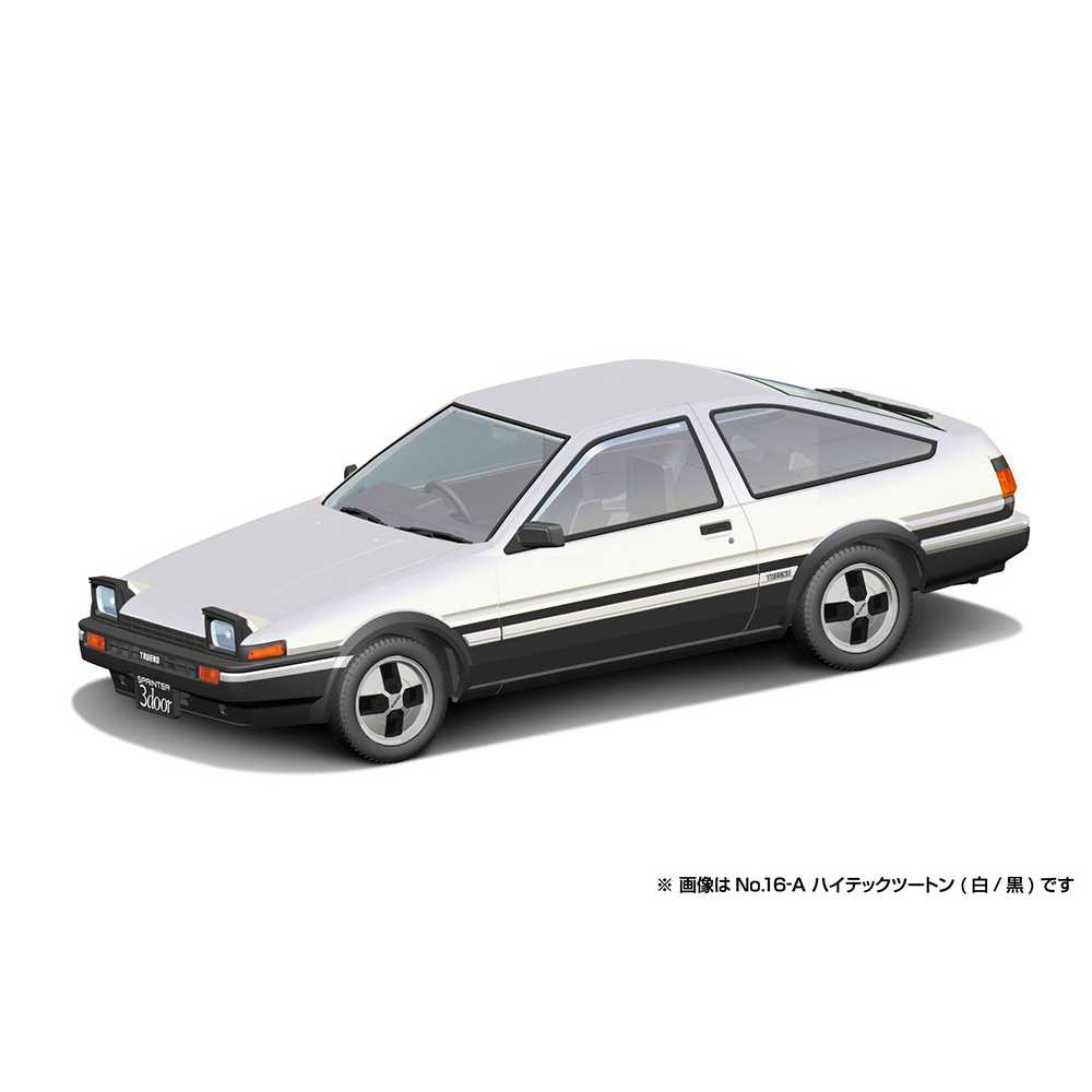 Aoshima: 1/32 The Snap Kit Toyota Sprinter Trueno (High-Tech Two Tone) 1/32 Scale Model Kit #16-A