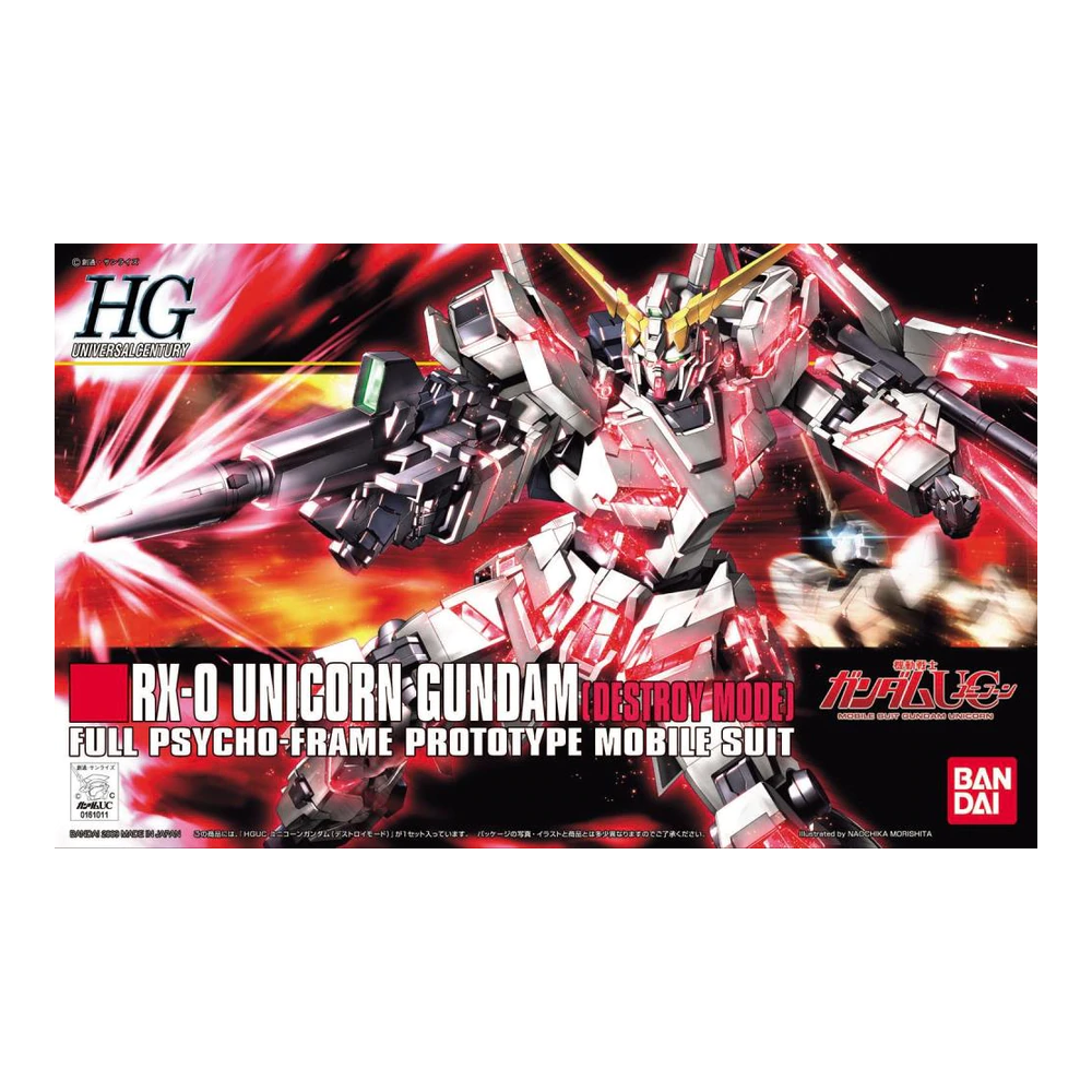 Bandai Spirits: Gundam Unicorn - HGUC 1/144 RX-0 Gundam (Destroy Mode) Model Kit #100