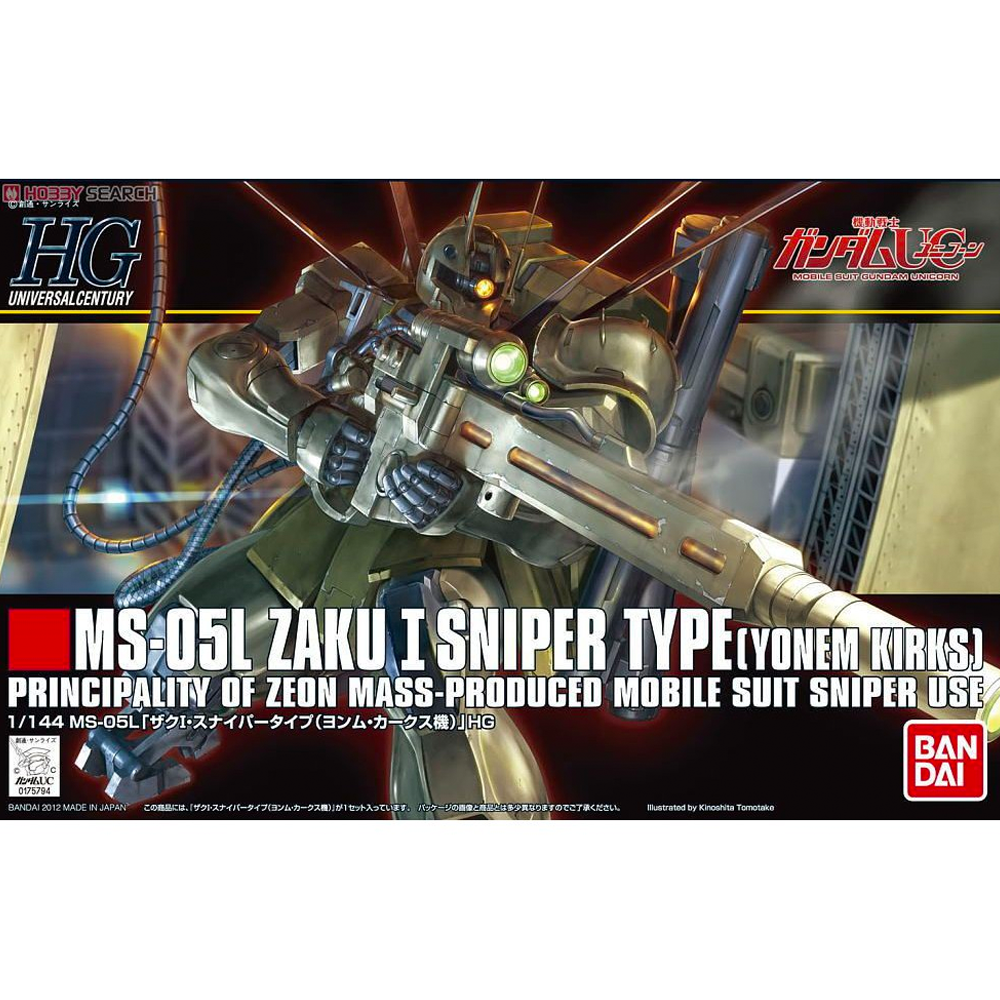 Bandai Spirits: Gundam - HGUC 1/144 MS-05L Zaku I Sniper (Yonem Kirks Custom) Model Kit #137