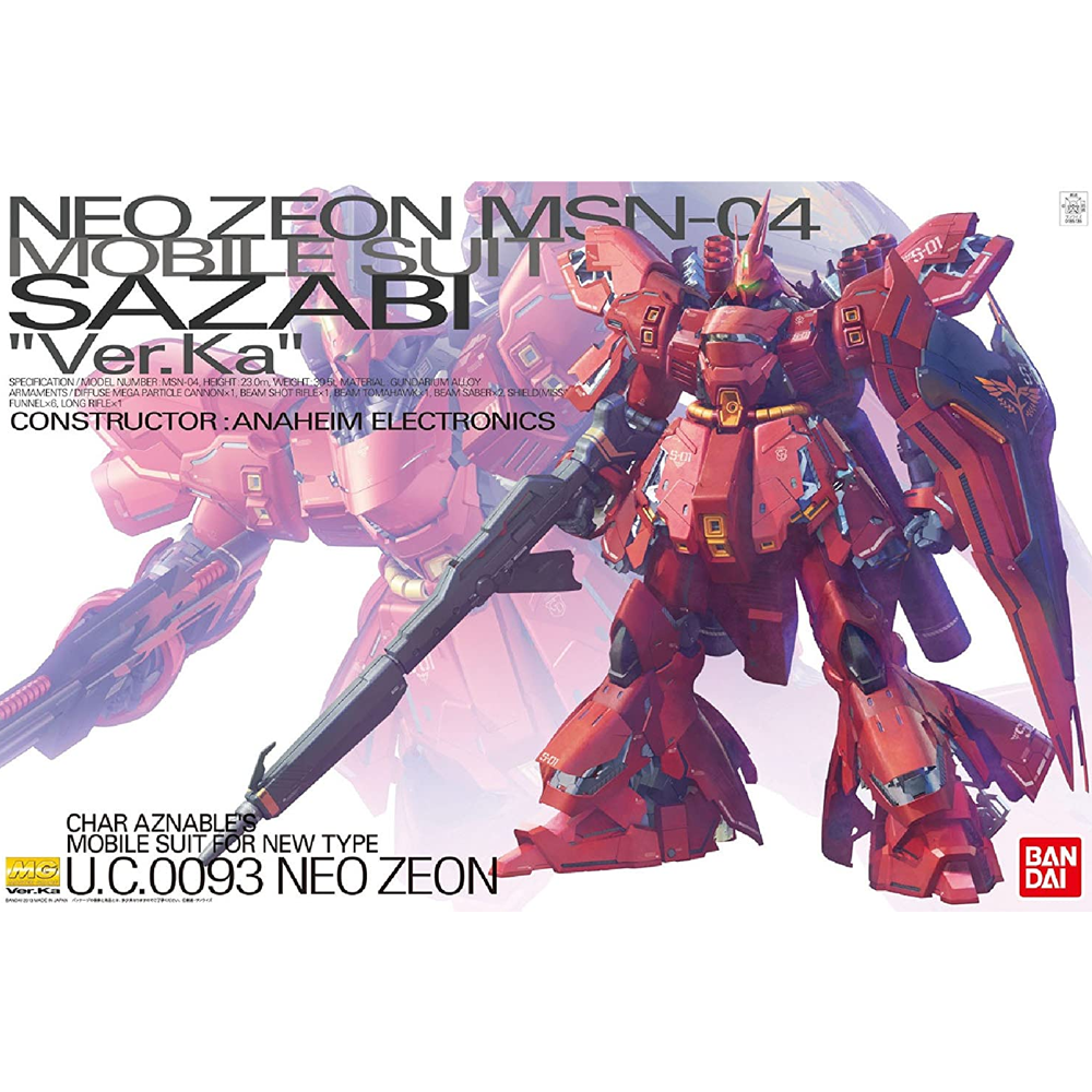 Bandai Spirits: Char's Counterattack - Sazabi (Ver. Ka) MG 1/100 Scale Model Kit