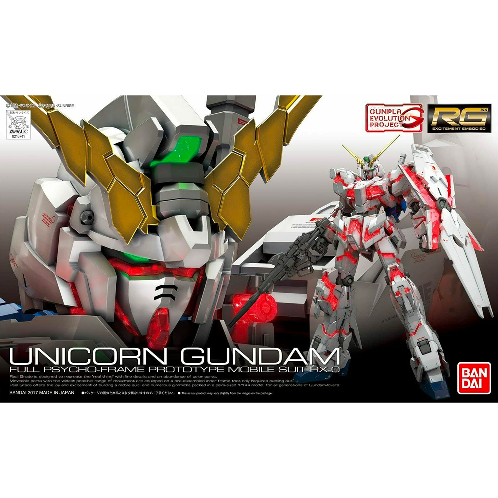 Bandai Hobby: Gundam UC - RG 1/144 Unicorn Gundam (Full Psycho-Frame) Model Kit #25