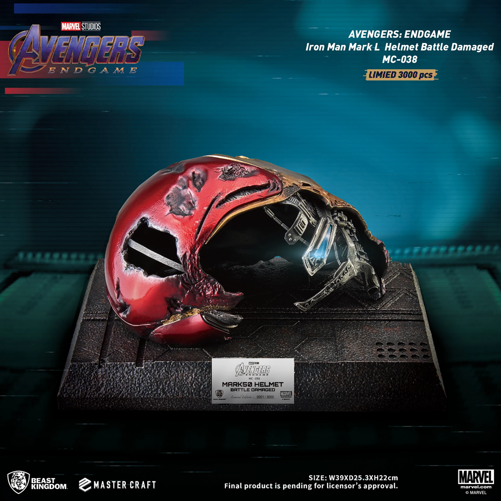 Beast Kingdom: Avengers: Endgame - Master Craft Iron Man Mark L Helmet (Battle Damaged) MC-038