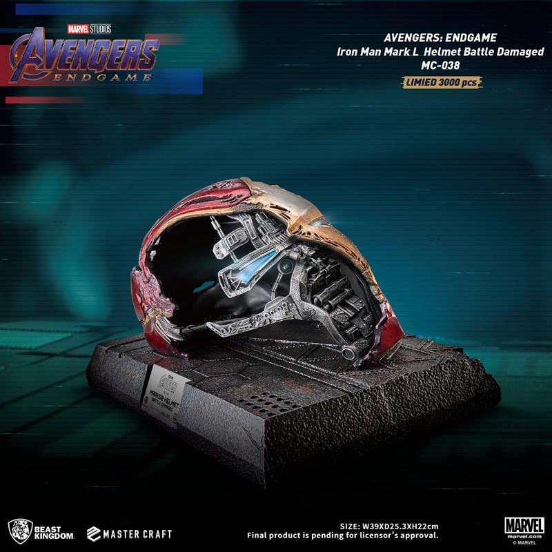 Beast Kingdom: Avengers: Endgame - Master Craft Iron Man Mark L Helmet (Battle Damaged) MC-038