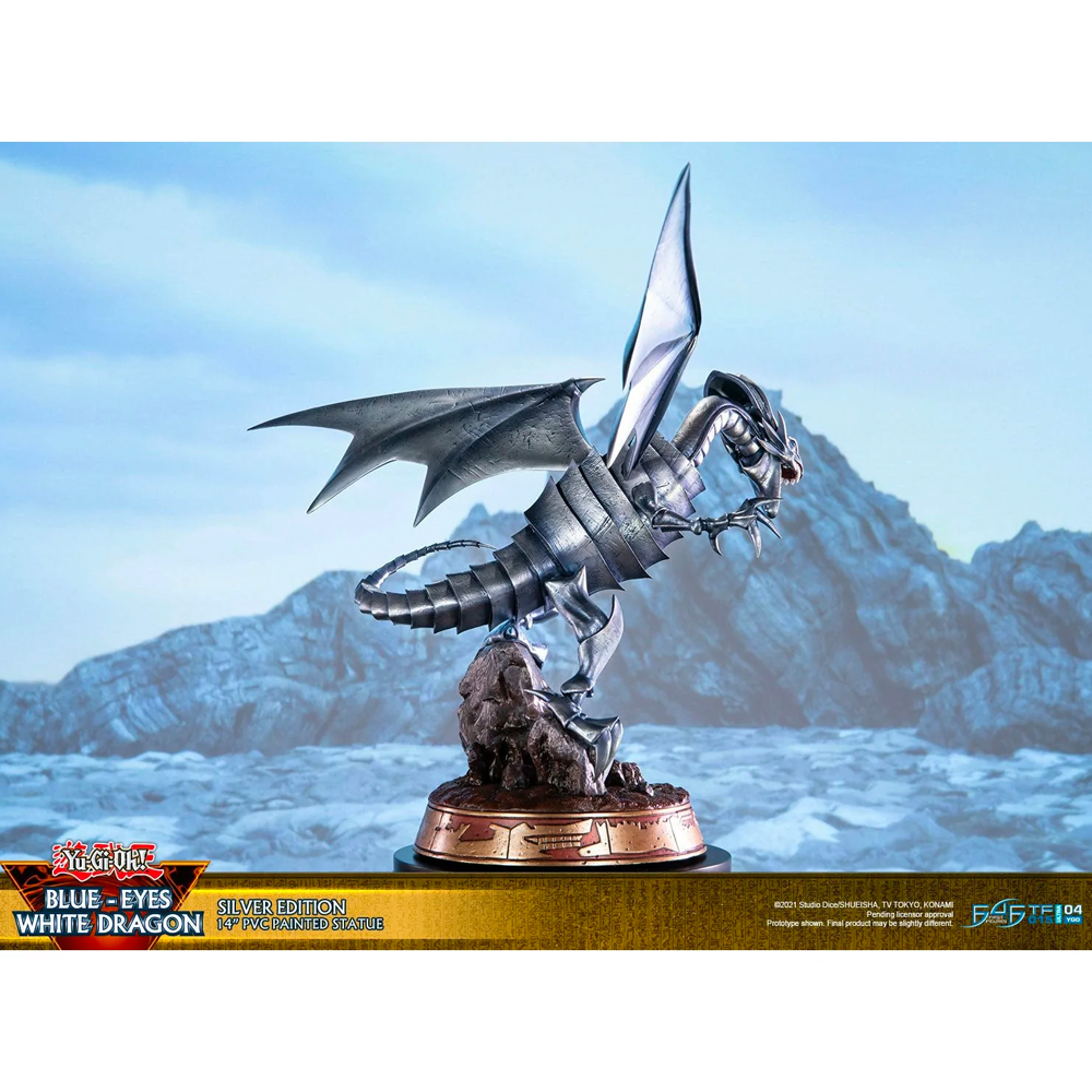 First 4 Figures: Yu-Gi-Oh! - Blue Eyes White Dragon (Silver Variant) Statue