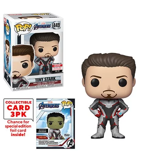 FU39796C Funko POP! Avengers: Endgame - Tony Stark with Collector Cards #449 - Entertainment Earth Exclusive (NOT 100% MINT)