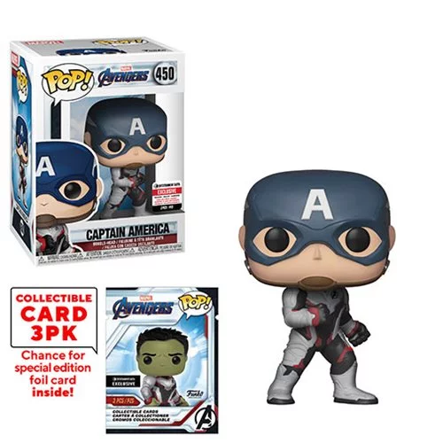 FU39797C Funko POP! Avengers: Endgame - Captain America with Collector Cards #450 - Entertainment Earth Exclusive (NOT 100% MINT)