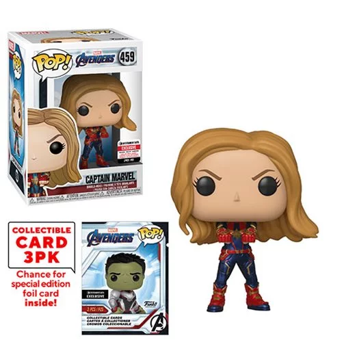 FU39805C Funko POP! Avengers: Endgame - Captain Marvel with Collector Cards #459 - Entertainment Earth Exclusive (NOT 100% MINT)