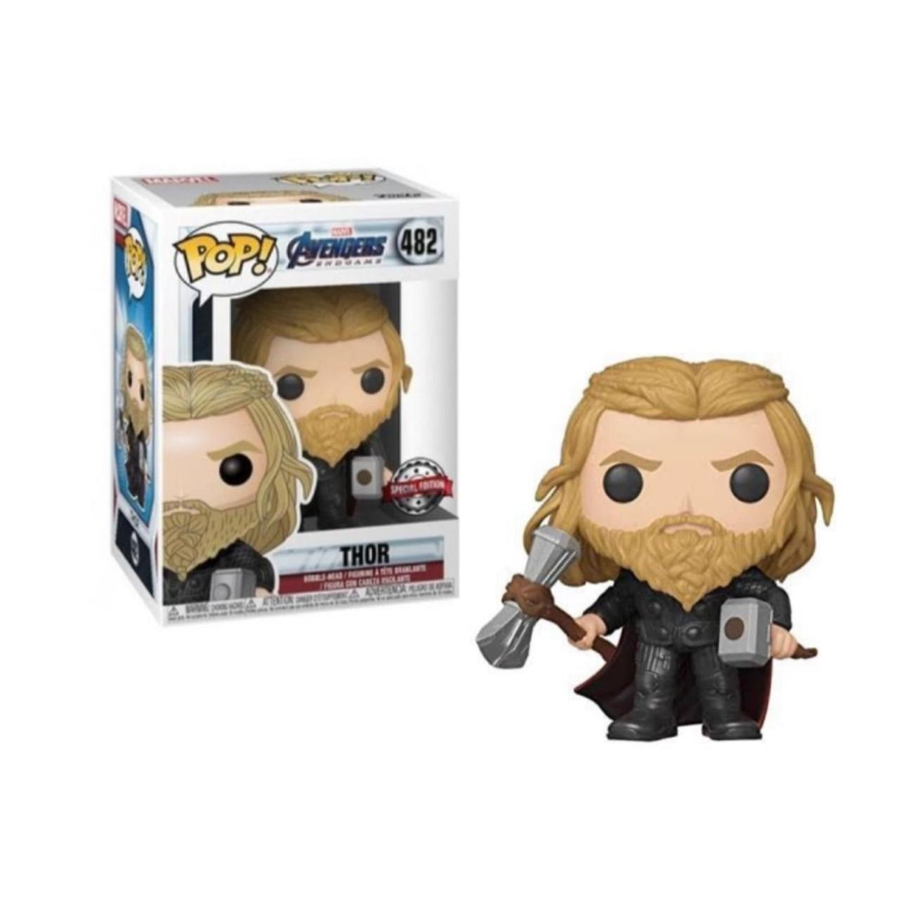 FU39980-IE Funko POP! Avengers: Endgame - Thor with Mjolnir and Stormbreaker Vinyl Figure #482 Special Edition Exclusive [READ DESCRIPTION]