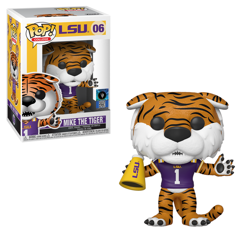 FU42860 Funko POP! College: LSU - Mike The Tiger (Home Purple Jersey) Vinyl Figure