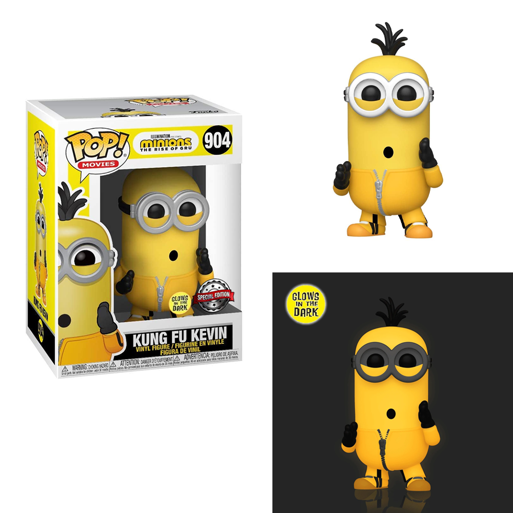 FU48890-IE Funko POP! Minions 2 - Kung Fu Kevin (Glow in the Dark) Vinyl Figure #904 Special Edition Exclusive [READ DESCRIPTION]