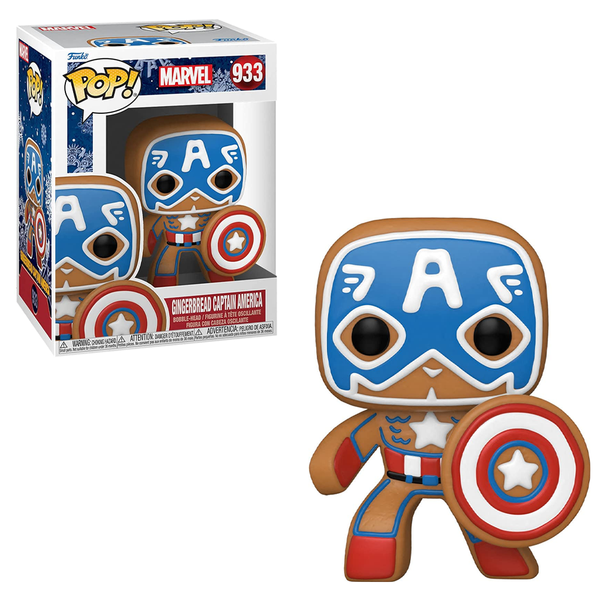 FU50657 Funko POP! Marvel Holiday - Gingerbread Captain America Vinyl Figure #933