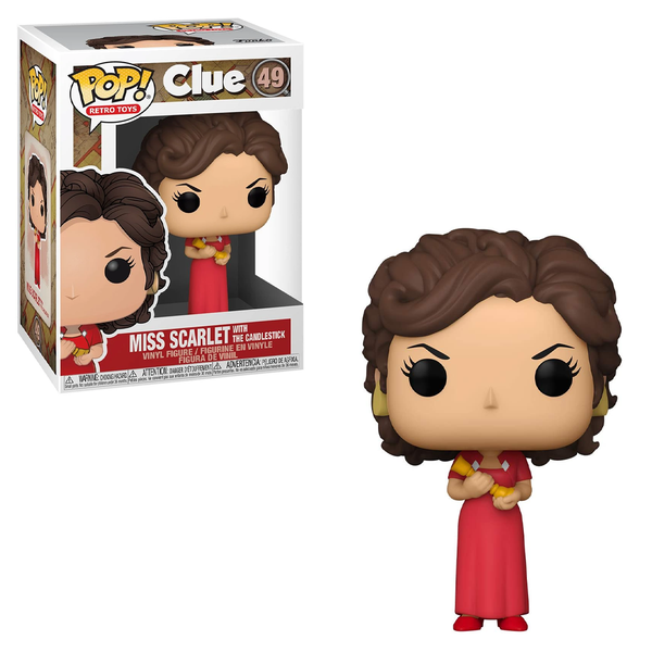 FU51452 Funko POP! Clue - Miss Scarlet with Candlestick with Rope Vinyl Figure #49