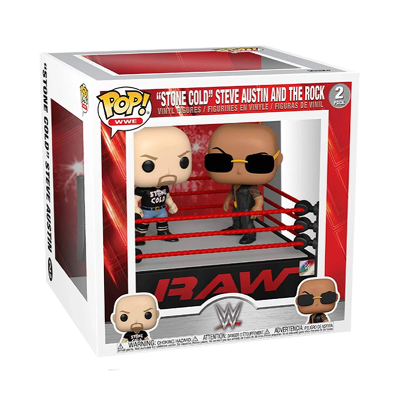 Funko POP! Moment: WWE - The Rock Vs. Stone Cold Steve Austin in Wrestling Ring Vinyl Figure
