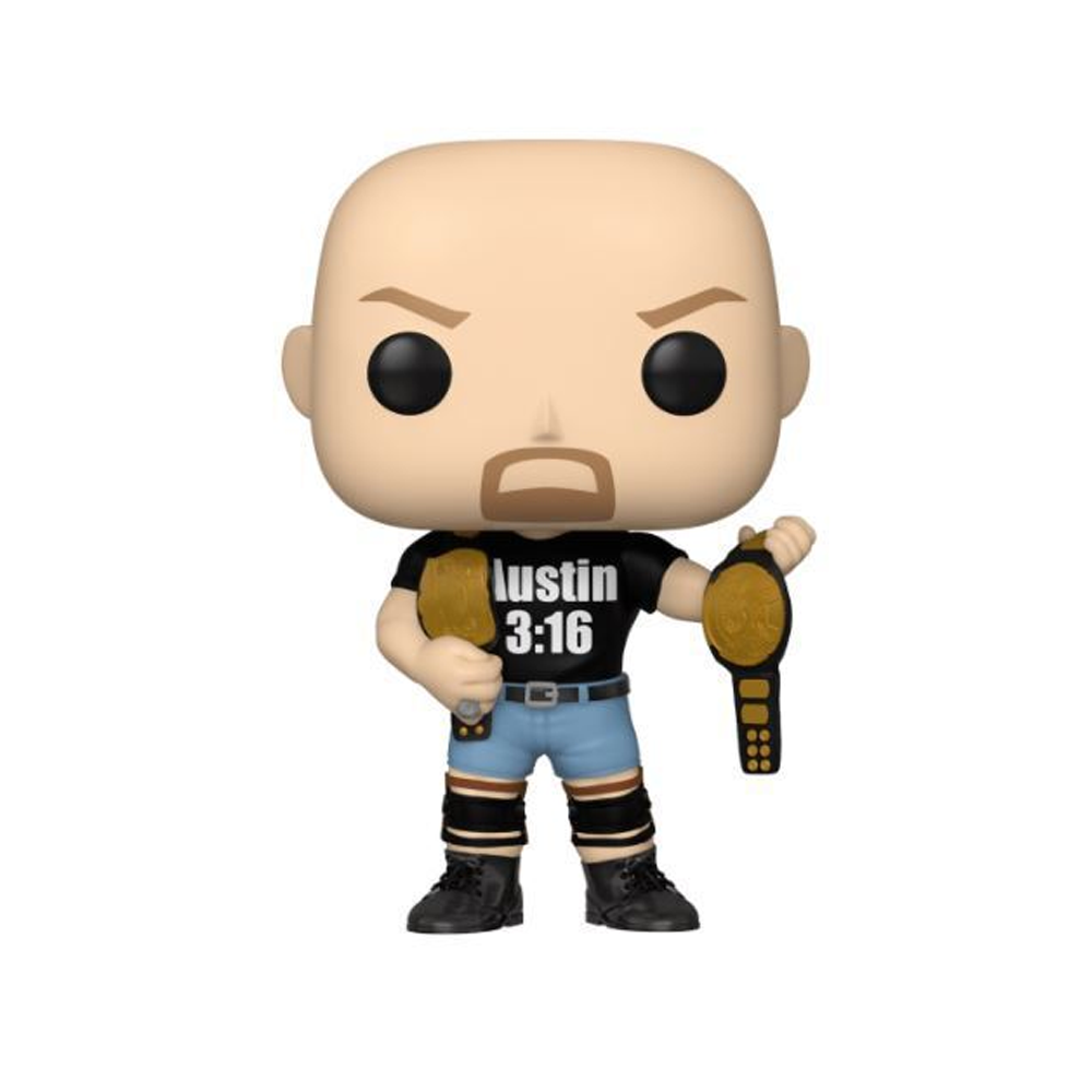 Funko POP! WWE - "Stone Cold" Steve Austin with Two Belts (Metallic) Vinyl Figure #89 Special Edition Exclusive