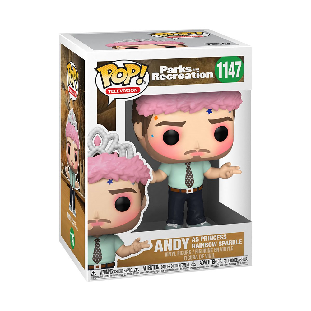 Funko POP! Parks and Recreation - Andy as Princess Rainbow Sparkle Vinyl Figure #1147