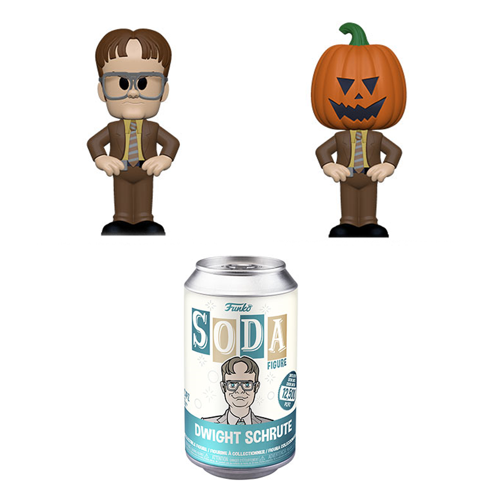 FU57440 Funko Vinyl SODA: The Office- Dwight with Pumpkinhead Vinyl Figure