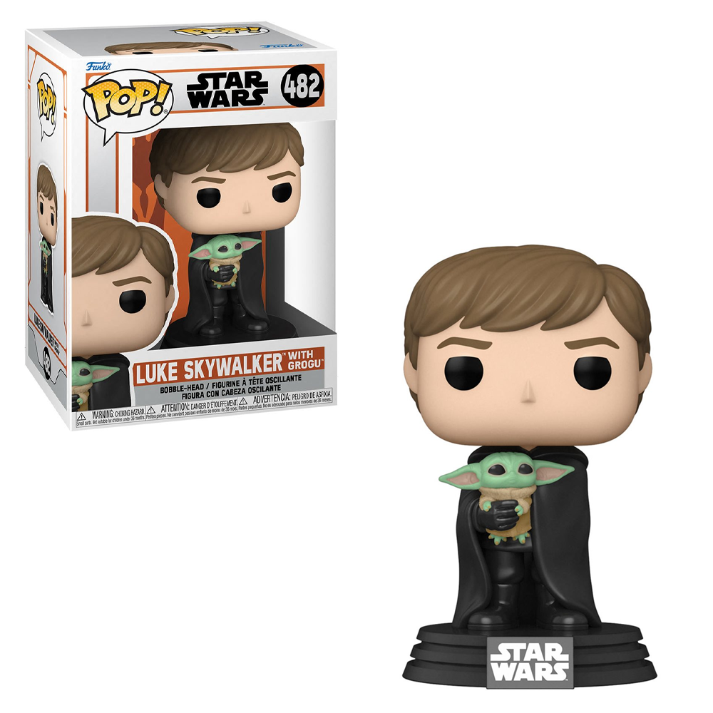 FU58290 Funko POP! Star Wars: The Mandalorian - Luke Skywalker with Grogu Vinyl Figure #482