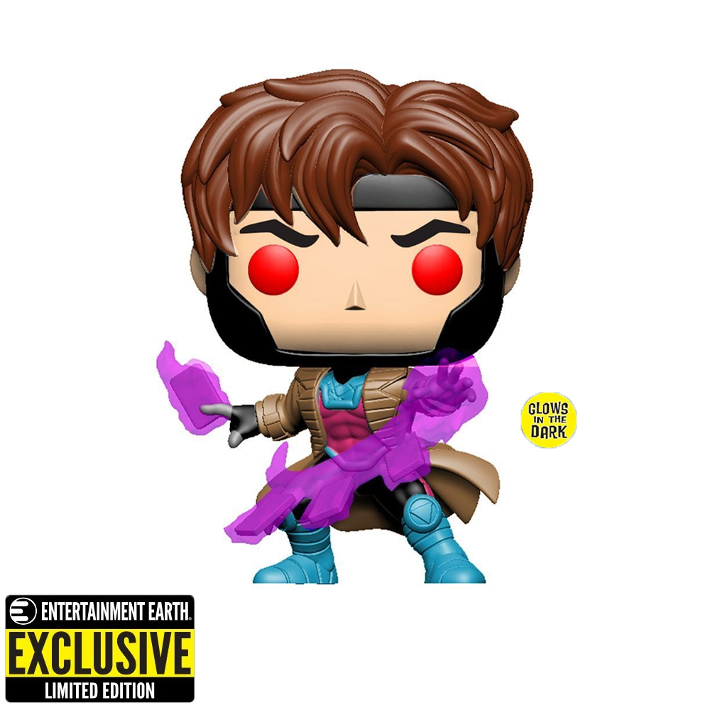 FUX2X47529EE Funko POP! X-Men Classic - Gambit Glow-in-the Dark Vinyl Figure Entertainment Earth Exclusive [READ DESCRIPTION]