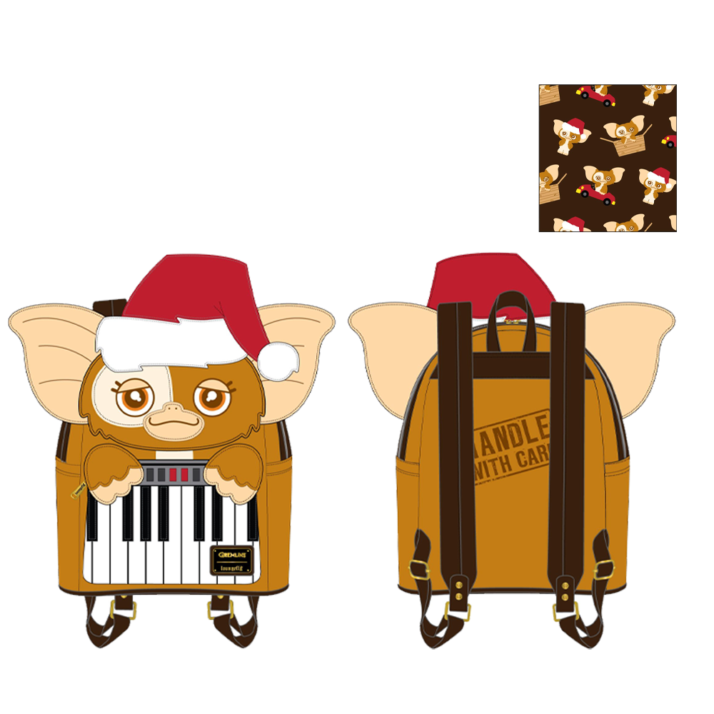 gizmo mini backpack Loungefly: Gremlins Gizmo Holiday Cosplay with Removable Hat Mini Backpack