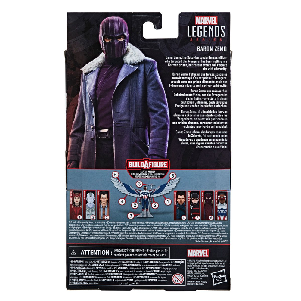 The Falcon and the Winter Soldier: Marvel Legends - Baron Zemo 6-Inch Action Figure (Captain America Flight Gear Build-A-Figure)