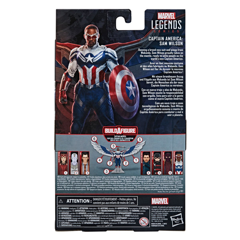 Captain America: Marvel Legends: Captain America Sam Wilson 6-Inch Action Figure (Captain America Flight Gear BAF)