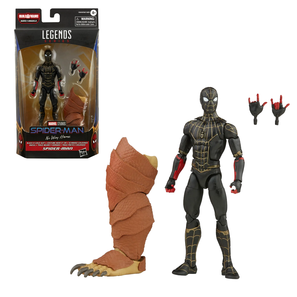 Marvel Legends: Spider-Man 3 - Black and Gold Spider-Man 6-Inch Action Figure (Armadillo Build-A-Figure)