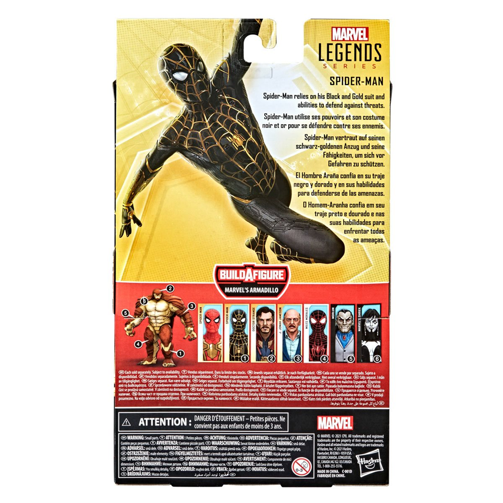 Marvel Legends: Spider-Man 3 - Black and Gold Spider-Man 6-Inch Action Figure (Armadillo Build-A-Figure)