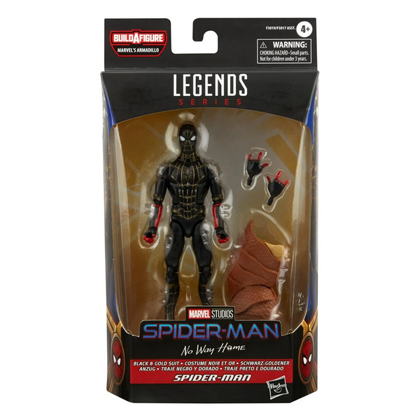 Marvel Legends: Spider-Man 3 - Black and Gold Spider-Man 6-Inch Action Figure (Armadillo Build-A-Figure)