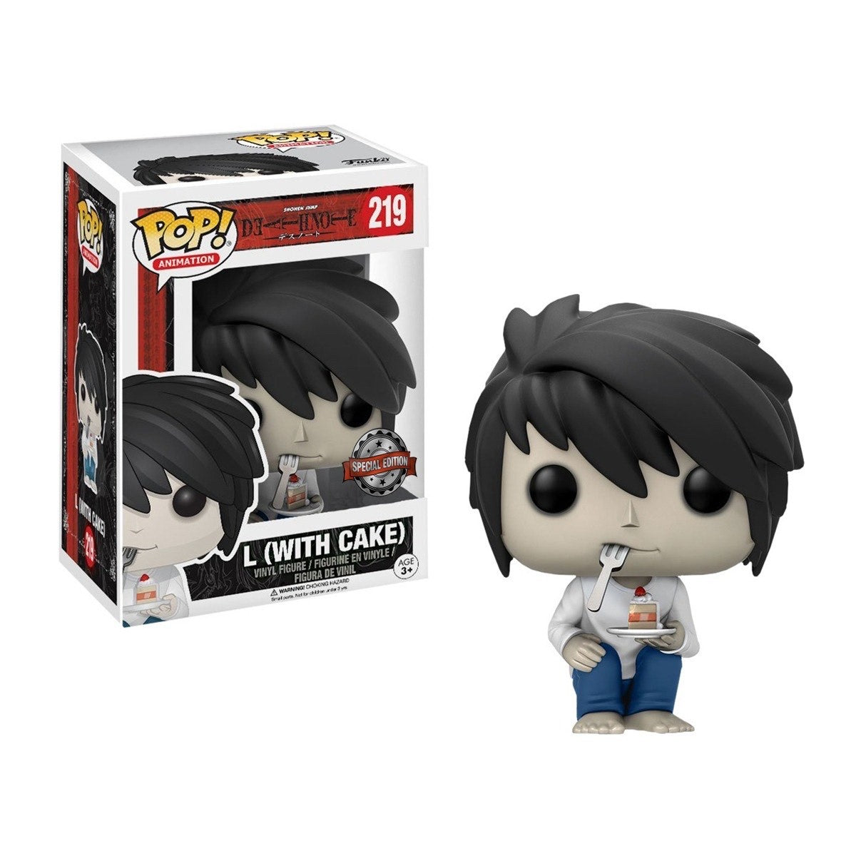 FU13578-IE Funko POP! Death Note - L with Cake Vinyl Figure #219 Special Edition Exclusive [READ DESCRIPTION]