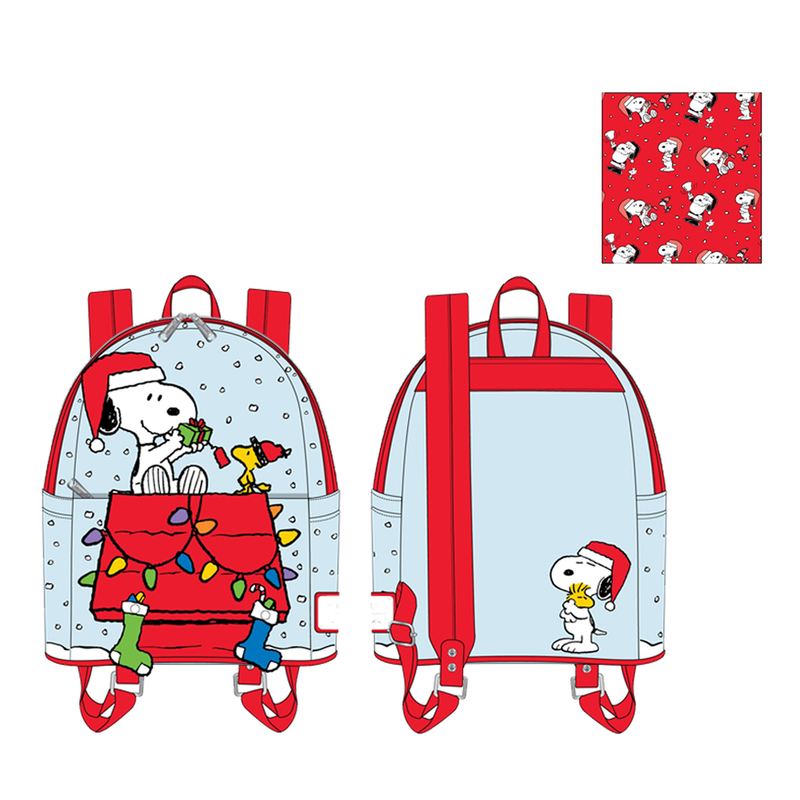 Loungefly: Peanuts Gift Giving Snoopy and Woodstock Mini Backpack